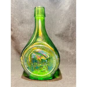Vintage Robert F Kennedy Wheaton Glass Green Decanter The Great American Series